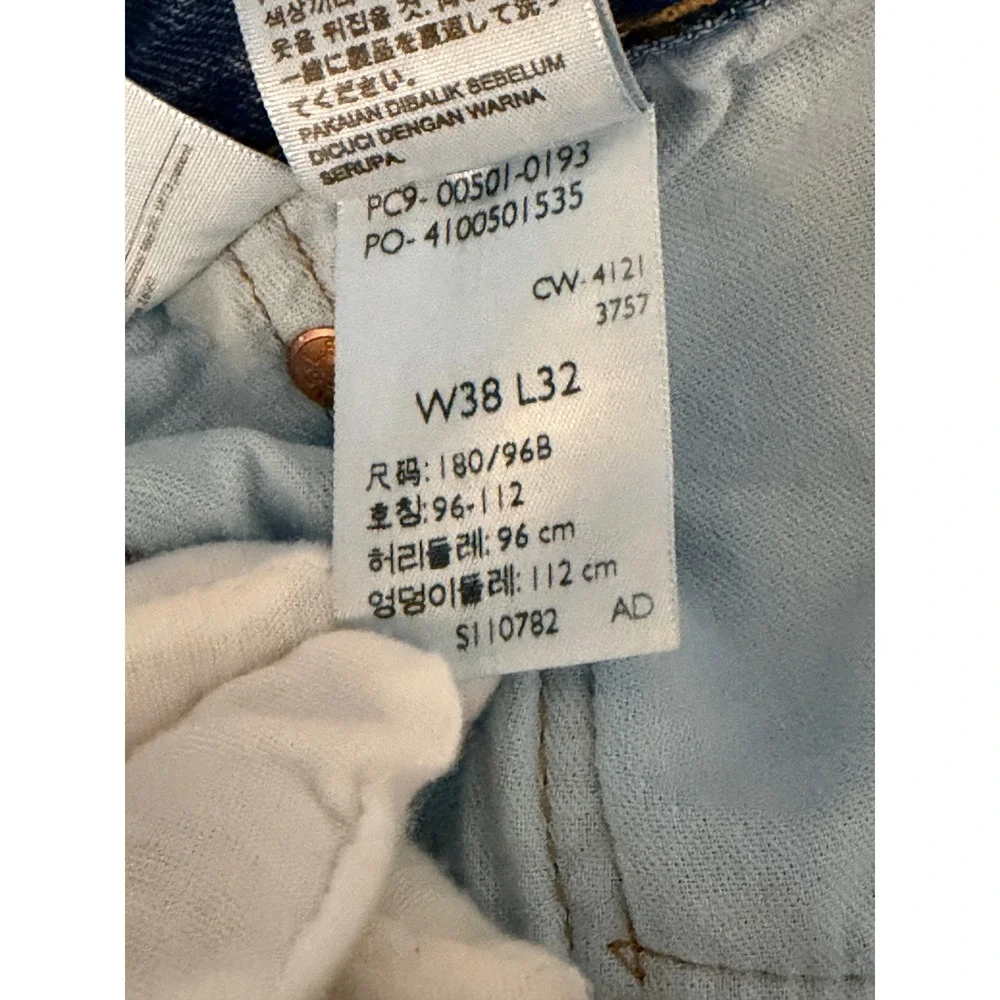 Levis 501 Original Fit Jeans 38x30 Blue Straight Leg Denim Americana Western